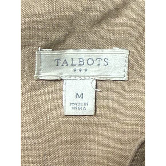 Talbots Khaki Linen Blouse/Tunic, Size M - Picture 5 of 6